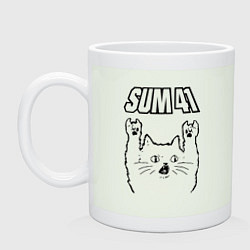 Кружка керамическая Sum41 - rock cat, цвет: фосфор