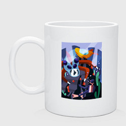 Кружка керамическая Subnautica морские чудовища, цвет: белый