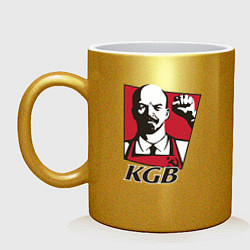 Кружка керамическая KGB Lenin, цвет: золотой