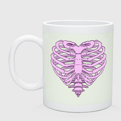 Кружка керамическая Bone heart, цвет: фосфор