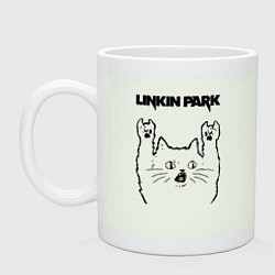 Кружка керамическая Linkin Park - rock cat, цвет: фосфор