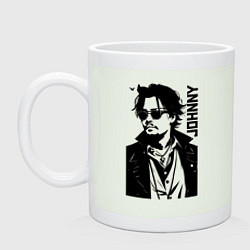 Кружка керамическая Johnny Depp - graphics, цвет: фосфор
