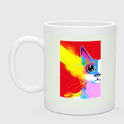 Кружка керамическая Эскиз кошки, цвет: фосфор
