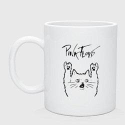 Кружка керамическая Pink Floyd - rock cat, цвет: белый