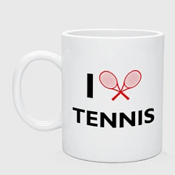 Кружка керамическая I Love Tennis, цвет: белый