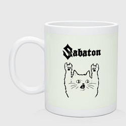 Кружка керамическая Sabaton - rock cat, цвет: фосфор