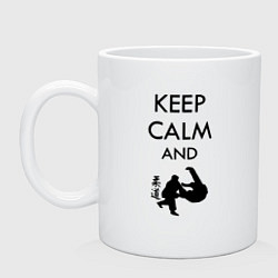 Кружка керамическая Keep calm and judo, цвет: белый