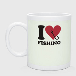 Кружка керамическая I love fishing, цвет: фосфор