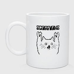 Кружка керамическая Scorpions - rock cat, цвет: белый
