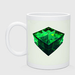 Кружка керамическая Куб из зелёного кристалла, цвет: фосфор