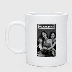 Кружка керамическая Blackpink black and white, цвет: белый