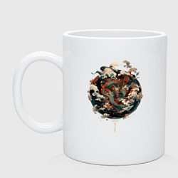 Кружка керамическая Power of the Dragon god, цвет: белый