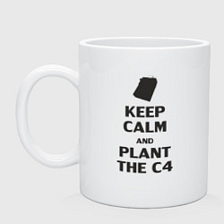 Кружка керамическая Plant c4 - Counter Strike meme, цвет: белый