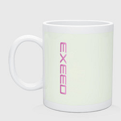 Кружка керамическая Exeed pink logo, цвет: фосфор