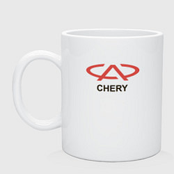 Кружка керамическая Chery Logo, цвет: белый