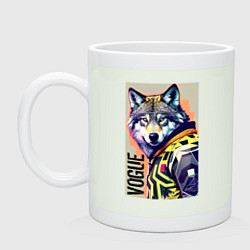 Кружка керамическая Wolf fashionista - pop art, цвет: фосфор