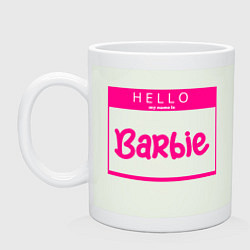 Кружка керамическая Hello my name is Barbie, цвет: фосфор