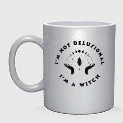 Кружка керамическая Надпись Я ведьма, цвет: серебряный