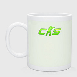 Кружка керамическая CS2 green logo, цвет: фосфор