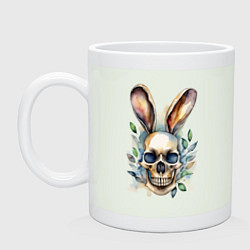 Кружка керамическая Moмo - череп с ушами зайца, цвет: фосфор