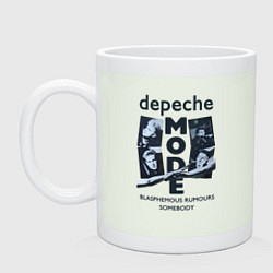 Кружка керамическая Depeche Mode - Blasphemous rumours somebody, цвет: фосфор
