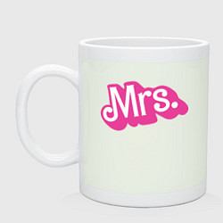 Кружка керамическая Миссис в стиле барби - для жены, цвет: фосфор