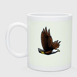 Кружка керамическая Летящий орёл, цвет: фосфор