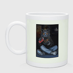 Кружка керамическая Кот - задрот, цвет: фосфор