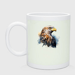 Кружка керамическая Акварельный орел в брызгах краски, цвет: фосфор