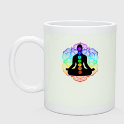 Кружка керамическая Символ йоги - символы чакры, цвет: фосфор