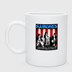 Кружка керамическая Ramones hey ho lets go, цвет: белый