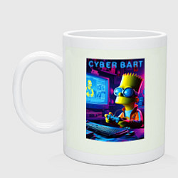 Кружка керамическая Cyber Bart is an avid gamer, цвет: фосфор