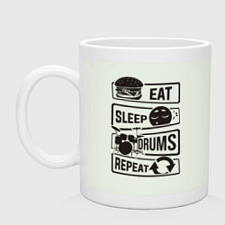 Кружка керамическая Есть спать барабаны, цвет: фосфор