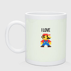 Кружка керамическая Super mario bros - i love mario, цвет: фосфор