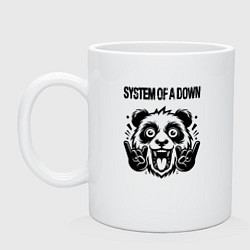 Кружка керамическая System of a Down - rock panda, цвет: белый