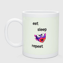 Кружка керамическая Eat sleep woohoo repeat, цвет: фосфор