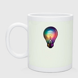 Кружка керамическая Радужная электрическая лампочка, цвет: фосфор