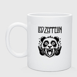 Кружка керамическая Led Zeppelin - rock panda, цвет: белый