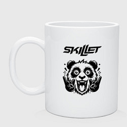 Кружка керамическая Skillet - rock panda, цвет: белый
