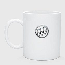 Кружка керамическая Buick logo металик, цвет: белый