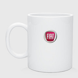 Кружка керамическая FIAT sport auto logo, цвет: белый
