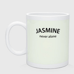 Кружка керамическая Jasmine never alone - motto, цвет: фосфор