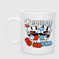 Кружка керамическая Cuphead and Mugman, цвет: белый