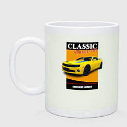 Кружка керамическая Спорткар Chevrolet Camaro, цвет: фосфор