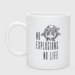 Кружка керамическая No explosions no life, цвет: белый