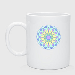Кружка керамическая Цветочная геометрическая мандала, цвет: белый