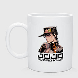 Кружка керамическая Jotaro Kujo - Jojo ai art, цвет: белый