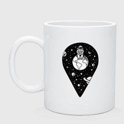 Кружка керамическая Точка космоса, цвет: белый