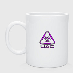 Кружка керамическая UAC фиолетовый, цвет: белый