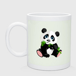 Кружка керамическая Красивый медведь панда, цвет: фосфор
